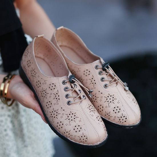 Lipi Vizon Cilt Bağcıklı Babet Ayakkabı resmi