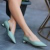 Fonya Mint Yeşili Cilt Topuklu Ayakkabı resmi