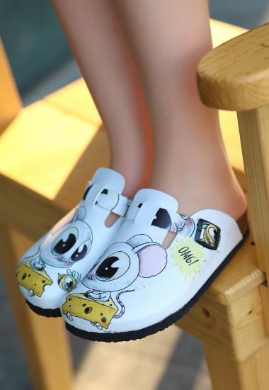 Tonny Beyaz Cilt Fareli Terlik resmi