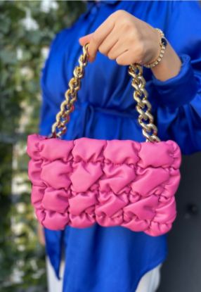 Pita Fuşya Saten Çanta resmi