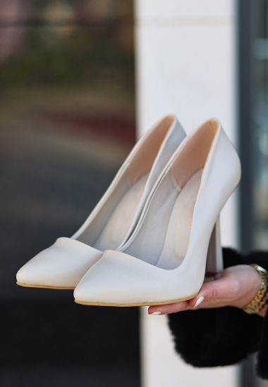 Jirda Bej Cilt Stiletto Ayakkabı resmi