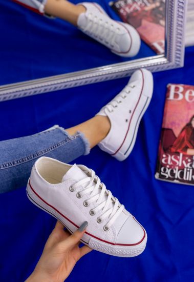 Moxi Beyaz Keten Spor Ayakkabı resmi