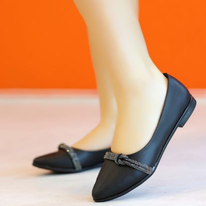 Jadira Siyah Cilt Babet Ayakkabı resmi