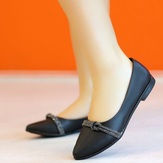 Jadira Siyah Cilt Babet Ayakkabı resmi