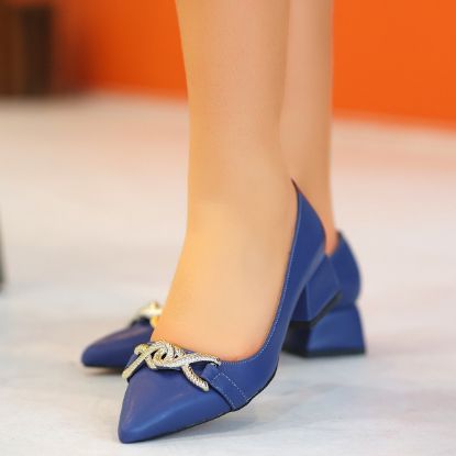 Rico Mavi Cilt Topuklu Ayakkabı resmi