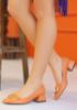 Okal Turuncu Cilt Topuklu Ayakkabı resmi
