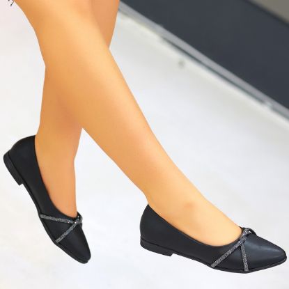 Biana Siyah Cilt Babet Ayakkabı resmi